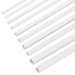 OLYCRAFT 40pcs 10 Style ABS Plastic Square Tube Round Tube 15.7 Inch Length White Plastic Hollow Tubes Hollow Square Round Bar Rods Styrene Tube for DIY Sand Architectural Model Making - Mixed Style