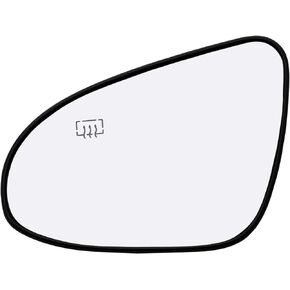 Driver Side Mirror Glass Assembly With Plastic Backing Plate Heated Compatible with 2014-2019 Toyota Corolla