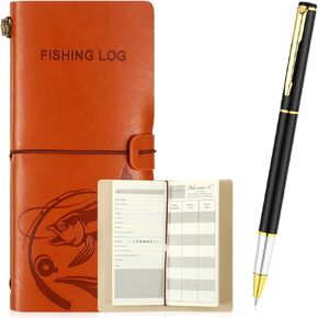 Glenmal Fishing Log Book with Pen Fishing Journal Notebook Pocket Fishing Gifts for Men Designed for Fishermen to Record Fishing Details, 96 Pages