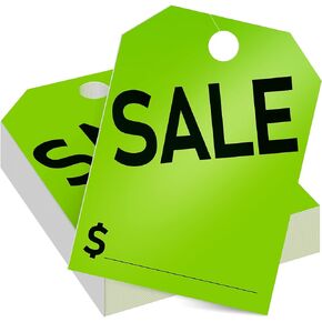 Crtiin 100 Pack Sale Tags Car Dealer Mirror Hang Tags 8.5 x 11.8 Inches for Car Rear View Mirror(Green)