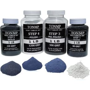 مجموعة حبيبات بهلوانية صخرية بوزن 4 رطل، إعادة تعبئة الوسائط المتدلية - خشنة/حبيبات متوسطة/مصقولة مسبقًا/تلميع نهائي، تعمل مع أي بهلوان صخري، وملمع الصخور، وملمع الحجر in Kuwait