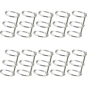 10 Pieces 3 Ring Metal Loose Leaf Binders Book Rings with 20 mm Inner Diameter for DIY Travel Diary, Photo Album, Binding Spines Combs (Silver)