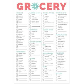 bloom daily planners Magnetic Grocery Shopping List To-Do Pad - Weekly Planning Food Organizer / Tear-Off Notepad Hanging Checklist for Fridge - 6" x 9"