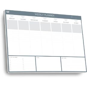 Multipurpose Weekly Planner Desk Pad by Clear Mind Concepts® – 11.3in x 16.5in Tear-Off, Undated, 52 Sheets – Thick Paper, Ideal for Home, Office, Study – Enhance Your Productivity & Organization