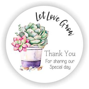 ملصقات هدايا الحفلات Love Makes Little Things Grow - ملصقات استحمام الطفل النضرة - ملصقات هدايا الزفاف - ملصقات هدايا لحفلات أعياد الميلاد - مجموعة من 40 ملصقًا (عصاري 2)