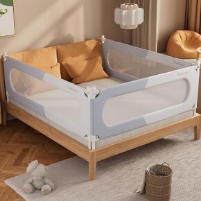 Bed Rail for Toddlers - Toddler Bed Rails with Height Adjustable for Baby Crib | Dual-Child Lock Bed Rails for Baby Kids Guard Bumper for King Queen Full Twin Bunk Size - 1 Side 59''