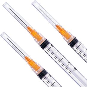 2.5ml Luer lock Syringe with diameter 25G Long 1Inch Needle, Sealed Package (20)