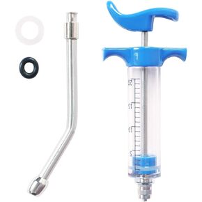 2 Pcs Goats Feed water filler, Drench Nozzle, Reusable, Adjustable Dosage, for Cattle, Sheep, Goats, Horse, Pig, Dog Supplies ( Blue+Orange 10ml)