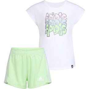 adidas Girls Graphic Tee & Gym Shorts T-shirt Set