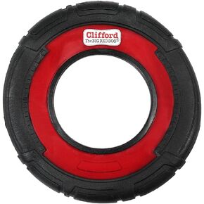لعبة الكلب الطائر على شكل قرص طائر من Clifford® | طبق طائر متين للكلاب مقاس 9.25 بوصة | طبق طائر مطاطي قوي عالي الجودة للكلاب من أجل الجلب والقذف والسحب