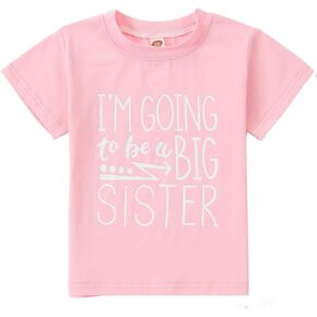 Toddler Kids Baby Girl Big Sister Shirt I'm Going to Be A Big Sister T-Shirt Summer Short Sleeve Tops