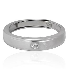Meissa Couple Rings Size Adjustable Sterling Silver Wedding Band Satin Finish Men Ring Princess Heart Elegant Women Promise Engagement Ring (2.6mm Width)
