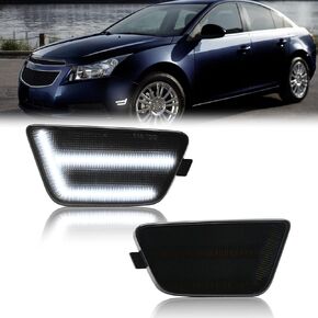 R&F Auto Smoked Lens LED Bumper Marker Light Replacement for C'hevy Cruze 2011 2012 2013 2014 2015, for Cruze Limited 2016 Driver and Passenger Side Blinker Lamps Fender Turn Side Signal Lights