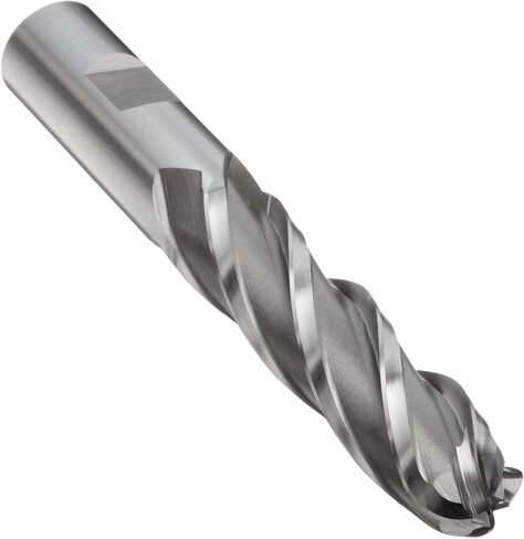 YG-1 E2021 Cobalt Steel Ball Nose End Mill, Long Reach, Weldon Shank, Uncoated (Bright) Finish, 30 Deg Helix, 4 Flutes, 4" Overall Length, 0.5" Cutting Diameter, 0.5" Shank Diameter in Saudi Arabia
