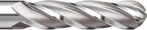 YG-1 E2021 Cobalt Steel Ball Nose End Mill, Long Reach, Weldon Shank, Uncoated (Bright) Finish, 30 Deg Helix, 4 Flutes, 4" Overall Length, 0.5" Cutting Diameter, 0.5" Shank Diameter in Saudi Arabia