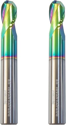 أدوات مطحنة نهاية كربيد كروية من DLC، قاطعة طحن مع طلاء يشبه الماس، أدوات قطع CNC للألمنيوم والنحاس وسبائك المغنيسيوم والمواد المركبة، 2 فلوت، مجموعة تصنيع 10 مم in Kuwait