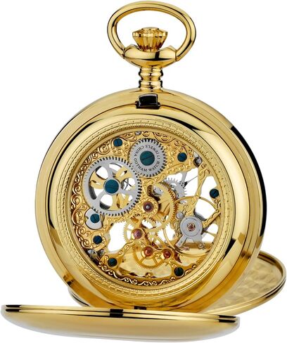 Men's Gold-Tone Double Cover Exhibition Mechanical Pocket Watch # GWC18804G in Kuwait