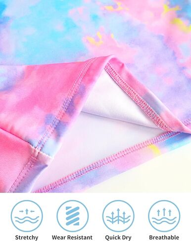 TENVDA Girls Swimsuit Long Sleeve Rash Guard Sets UPF 50+ Two Piece Bathing Suits Size 3-12 Years in Kuwait