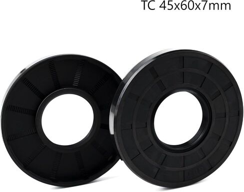 XiKe ختم عمود الزيت، أختام الشفاه، TC 45x60x7 مم غطاء مطاطي النتريل شفة مزدوجة مع زنبرك، أختام زيت لأعمدة التحمل، أعمدة دوارة، إلخ، عبوة سوداء مكونة من 2 in Kuwait