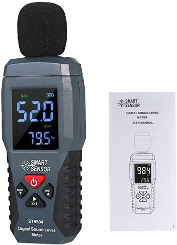 مقياس مستوى الصوت المحمول، مقياس ديسيبل LCD، مقياس ضوضاء رقمي صغير، اختبار ديسيبل، إنذار ديسيبل، مع إنذار ضوء أسود أحمر وإنذار صوتي، نطاق 30-130 ديسيبل in Kuwait