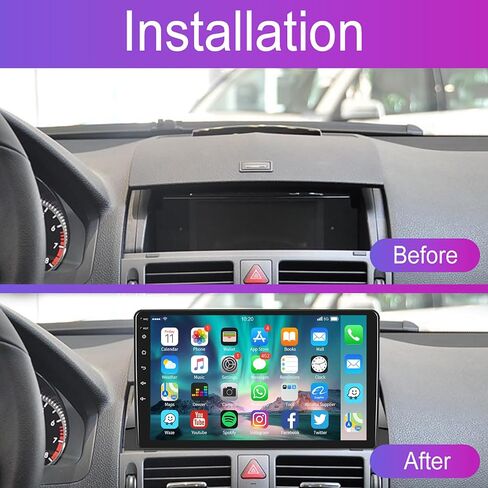 ستيريو سيارة أندرويد لمرسيدس بنز C-Class C180 C200 C230 C250 C300 C350 W204 S204 2006-2011 GPS WiFi، Rimoody 9 بوصة شاشة تعمل باللمس راديو السيارة بلوتوث FM SWC Mirror Link + كاميرا احتياطية in Saudi Arabia