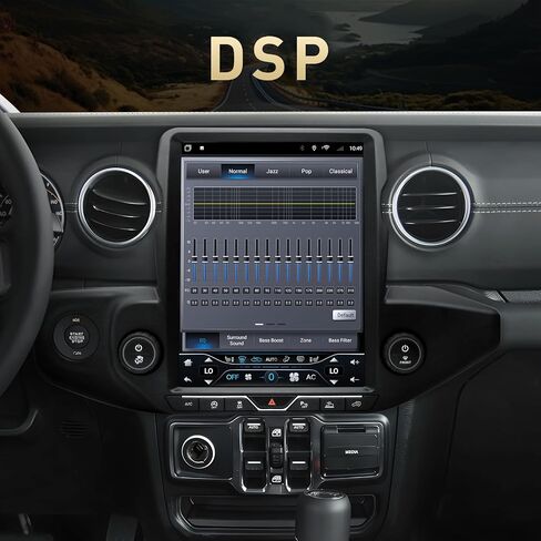 Android 13 Car Radio Stereo for Jeep Wrangler JL/Gladiator 2018-2023 Auto A/C Head Unit Replacement with 12.1″ T-Style 6GB RAM+64GB ROM Carplay/Bluetooth 5.0 Support DSP/WiFi/SWC/Optical Fiber Output in Saudi Arabia