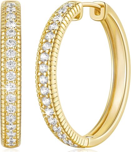 14K Gold Hoop Earrings Diamond Earrings Hoops Elegance Redefined Big Hoop Earrings 14K Gold Earrings Jewelry in Kuwait