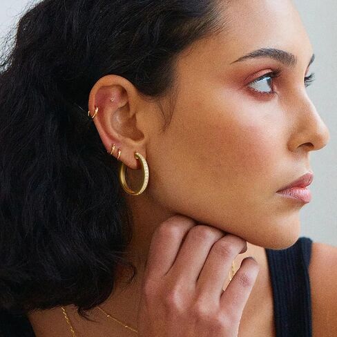 14K Gold Hoop Earrings Diamond Earrings Hoops Elegance Redefined Big Hoop Earrings 14K Gold Earrings Jewelry in Kuwait