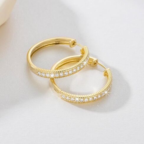 14K Gold Hoop Earrings Diamond Earrings Hoops Elegance Redefined Big Hoop Earrings 14K Gold Earrings Jewelry in Kuwait