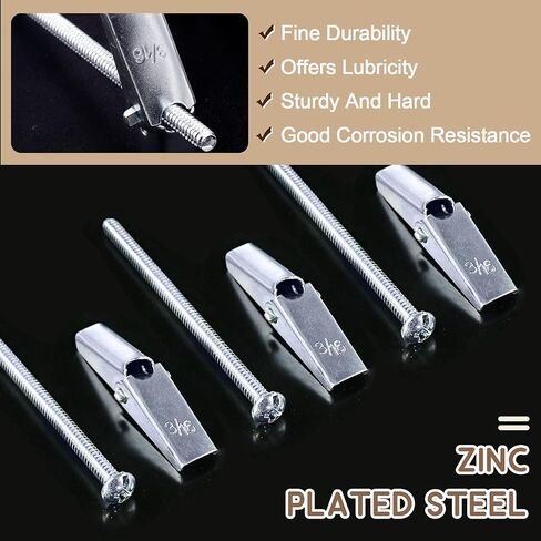 30 Pieces 1/8 Inch Heavy Duty Toggle Bolt and Wing Nut Assortment Kit, Perfect for Hanging Heavy Items on Drywall Inserted Bolt Wing Nuts in Saudi Arabia