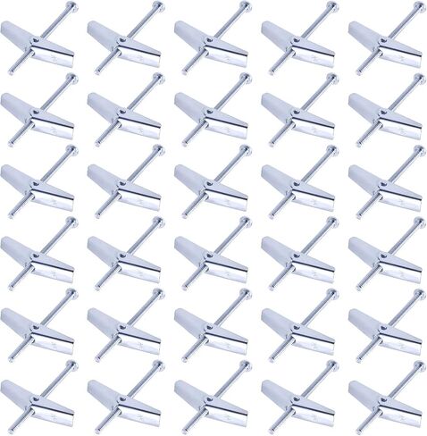 30 Pieces 1/8 Inch Heavy Duty Toggle Bolt and Wing Nut Assortment Kit, Perfect for Hanging Heavy Items on Drywall Inserted Bolt Wing Nuts in Saudi Arabia