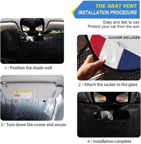 British Flag Union Jack UK Car Windshield Sun Shade Block UV Rays Sun Visor Protector Accordion Folding Sunshade Keep Vehicle Cool&Damage Free, Easy to Use, Fits Windshields of Various Sizes in Saudi Arabia