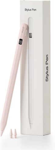 قلم iPad Pencil المغناطيسي، طاقة شاشة LED ذكية، متوافق مع قلم Apple (2018-2023) iPad 10/9/8/7/6، iPad Air، iPad Mini 6/5، iPad Pro 11 12.9 بوصة (أبيض) in Saudi Arabia