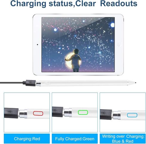 قلم شاشة نشط لشاشات اللمس، قلم رقمي قابل لإعادة الشحن متوافق مع أجهزة iPad ومعظم الأجهزة اللوحية in Kuwait