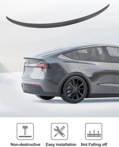سبويلر EVDANCE للطراز Y Tesla 2020-2024 جناح سبويلر خلفي من ألياف الكربون مادة ABS OEM شفة الجذع الخلفي in Kuwait