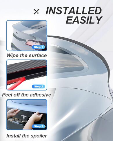 سبويلر EVDANCE للطراز Y Tesla 2020-2024 جناح سبويلر خلفي من ألياف الكربون مادة ABS OEM شفة الجذع الخلفي in Kuwait