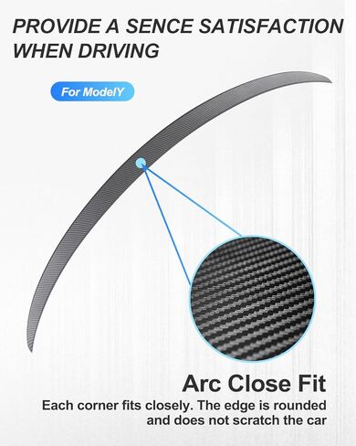 سبويلر EVDANCE للطراز Y Tesla 2020-2024 جناح سبويلر خلفي من ألياف الكربون مادة ABS OEM شفة الجذع الخلفي in Kuwait