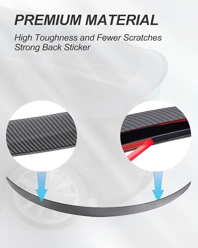 سبويلر EVDANCE للطراز Y Tesla 2020-2024 جناح سبويلر خلفي من ألياف الكربون مادة ABS OEM شفة الجذع الخلفي in Kuwait