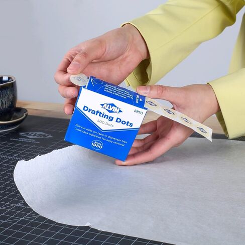 ALVIN Drafting Dots Model DM123 Low Tack Adhesive, Ideal for Drafting, Tracing, Drawing, and Household Use, Easy Removal with No Residue - 500 Dots, 7/8-inch Diameter in Saudi Arabia