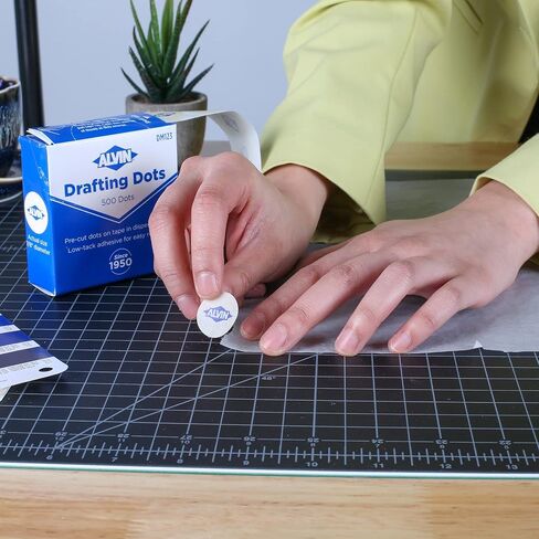 ALVIN Drafting Dots Model DM123 Low Tack Adhesive, Ideal for Drafting, Tracing, Drawing, and Household Use, Easy Removal with No Residue - 500 Dots, 7/8-inch Diameter in Saudi Arabia