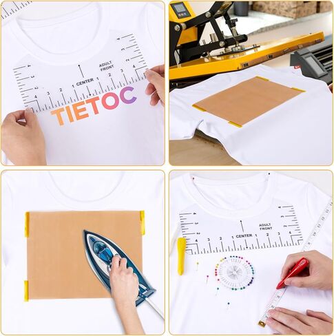 18Pcs Sublimation Accessories, Tshirt Ruler Guide Vinyl Alignment Tool, Heat Press Accessories, Teflon Sheet Non Stick 16x20", Heat Resistant Tape 0.4"x108ft, PVC T Shirt Rulers to Center Designs in Saudi Arabia