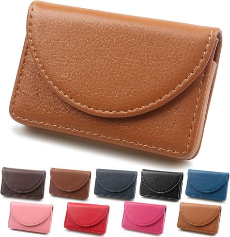 Business Card Holder, Minimalist Business Card Case, PU Leather Business Card Holder Case for Women/Men, Slim Business Card Holders With Magnetic Shut, Quick Access Cards（Multi Color Optional） in Saudi Arabia