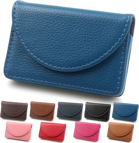 Business Card Holder, Minimalist Business Card Case, PU Leather Business Card Holder Case for Women/Men, Slim Business Card Holders With Magnetic Shut, Quick Access Cards（Multi Color Optional） in Saudi Arabia