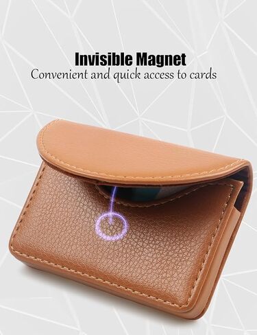 Business Card Holder, Minimalist Business Card Case, PU Leather Business Card Holder Case for Women/Men, Slim Business Card Holders With Magnetic Shut, Quick Access Cards（Multi Color Optional） in Saudi Arabia