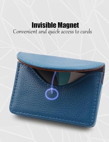 Business Card Holder, Minimalist Business Card Case, PU Leather Business Card Holder Case for Women/Men, Slim Business Card Holders With Magnetic Shut, Quick Access Cards（Multi Color Optional） in Saudi Arabia
