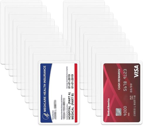 New Medicare Card Holder Protector Sleeves, Clear Medical Card Protectors 12Mil Business Card Sleeve Medicare Credit Card Holder for New Medicare Card, Business Card, Social Security Card - 10 pack in Saudi Arabia