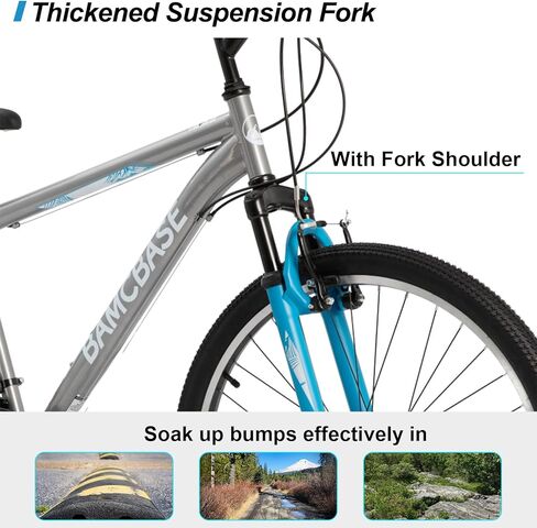 دراجة جبلية Hiland 26 مقاس 27.5 بوصة، MTB للرجال والنساء مع 21 سرعة، إطار فولاذي عالي الشد، فرامل على شكل V، دراجة ذات ذيل صلب للبالغين باللون الرمادي in Kuwait