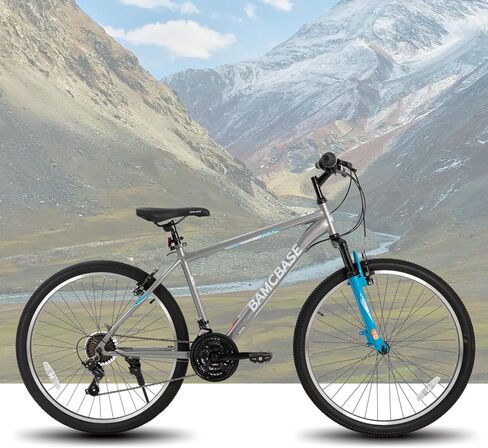 دراجة جبلية Hiland 26 مقاس 27.5 بوصة، MTB للرجال والنساء مع 21 سرعة، إطار فولاذي عالي الشد، فرامل على شكل V، دراجة ذات ذيل صلب للبالغين باللون الرمادي in Kuwait