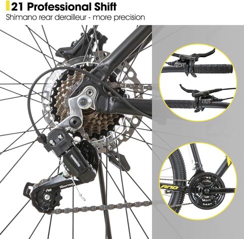 Hiland 27.5 inch Mountain Bike 21 Speeds, Lock-Out Suspension Fork, Aluminum 18 inch Frame Hydraulic Disc-Brake for Men Women Mens MTB Bicycle Adlut Bike in Saudi Arabia