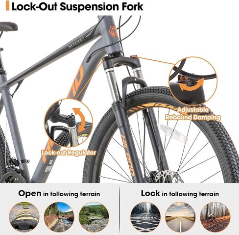 Hiland 27.5 inch Mountain Bike 21 Speeds, Lock-Out Suspension Fork, Aluminum 18 inch Frame Hydraulic Disc-Brake for Men Women Mens MTB Bicycle Adlut Bike in Saudi Arabia